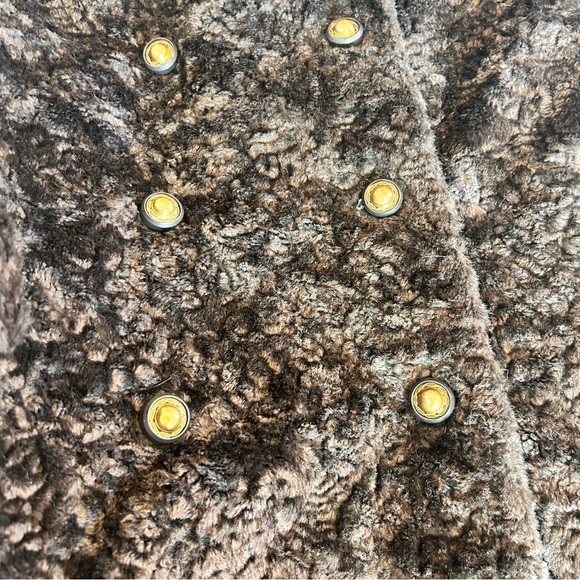 Vintage 60s Faux Fur Coat Brown Size L USA Mad Men - Picture 6 of 13